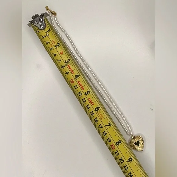 Vanessa Mooney Madison Pearl Heart Locket Necklace Gold Freshwater - Picture 9 of 9